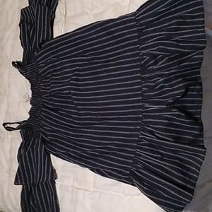 Mini dress , with two layers ruffled sleeves.